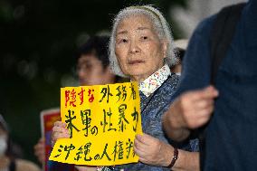 Japanese People Protest Govt Silence On US Base Sexual Assaults - Tokyo