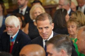 Hunter Biden Attends Medal Of Honor Presentation At The White House