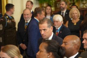 Hunter Biden Attends Medal Of Honor Presentation At The White House