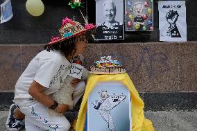 Followers Of Julian Assange, Co-founder Of WikiLeaks, Celebrate His 53rd Birthday In Mexico