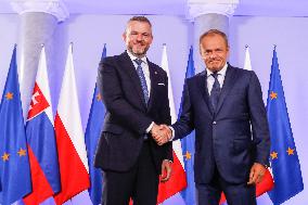 President Of Slovakia Meets Donald Tusk In Poland