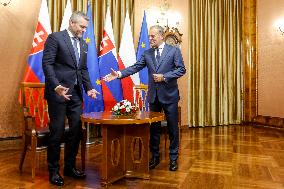 President Of Slovakia Meets Donald Tusk In Poland