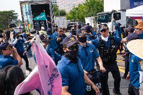 The July 4th National Farmers’ Rally Held In Seoul