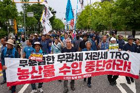 The July 4th National Farmers’ Rally Held In Seoul