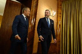 Poland's PM Donald Tusk Hosts Slovakia's President Peter Pellegrini.