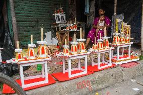 Preparation For Raath Yatra Festival In India.