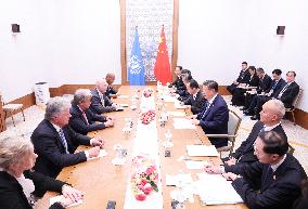 KAZAKHSTAN-ASTANA-CHINA-XI JINPING-UN-GUTERRES-MEETING