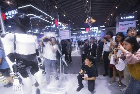 Tesla Optimus humanoid robot at 2024 WAIC in Shanghai