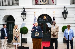July 4th President Joe Biden And First Lady Dr. Jill Biden Hosted A Hosted A Barbecue With Active-duty Military service Members