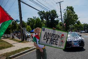 Pro-Palestinian Activists March During The Fourth Of July Parade In Washington DC