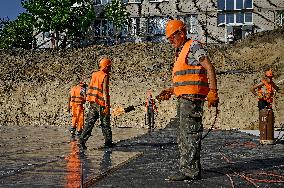 Construction of underground school in Zaporizhzhia