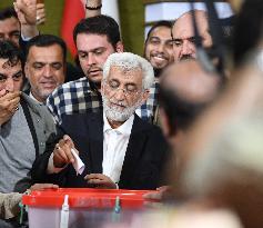 Presidential Candidate Saeed Jalili Casts Ballot - Tehran