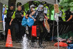 Dismantling Of Pro-Palestinian Encampment - Montreal