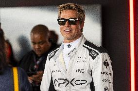 Brad Pitt At F1 British Grand Prix - UK