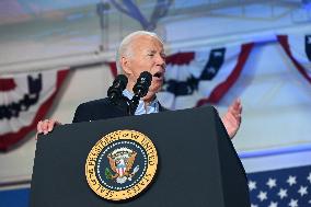 U.S. President Joe Biden At A Campaign Rally In Madison Wisconsin Says He Is Staying In The 2024 Race For President Of The Unite