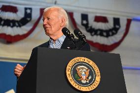 U.S. President Joe Biden At A Campaign Rally In Madison Wisconsin Says He Is Staying In The 2024 Race For President Of The Unite