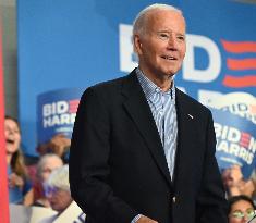 U.S. President Joe Biden At A Campaign Rally In Madison Wisconsin Says He Is Staying In The 2024 Race For President Of The Unite