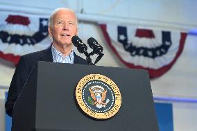 U.S. President Joe Biden At A Campaign Rally In Madison Wisconsin Says He Is Staying In The 2024 Race For President Of The Unite