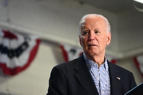 U.S. President Joe Biden At A Campaign Rally In Madison Wisconsin Says He Is Staying In The 2024 Race For President Of The Unite