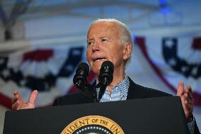 U.S. President Joe Biden At A Campaign Rally In Madison Wisconsin Says He Is Staying In The 2024 Race For President Of The Unite