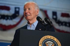 U.S. President Joe Biden At A Campaign Rally In Madison Wisconsin Says He Is Staying In The 2024 Race For President Of The Unite