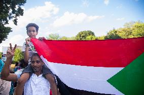 Activists For Sudan's Democratic Rights Rallied In Front Of The White House, DC, USA