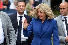 Emmanuel And Brigitte Macron Leaving Polling Station - Le Touquet