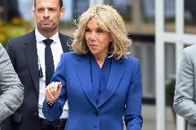 Emmanuel And Brigitte Macron Leaving Polling Station - Le Touquet