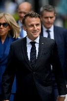 Emmanuel And Brigitte Macron Leaving Polling Station - Le Touquet