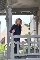 Emmanuel And Brigitte Macron Leaving Polling Station - Le Touquet