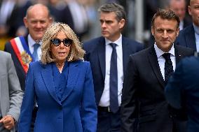 Emmanuel And Brigitte Macron Leaving Polling Station - Le Touquet