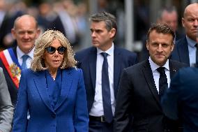 Emmanuel And Brigitte Macron Leaving Polling Station - Le Touquet