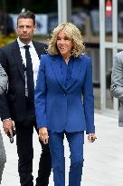 Emmanuel And Brigitte Macron Leaving Polling Station - Le Touquet