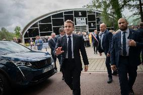 Emmanuel Macron And Brigitte Macron At The Polling Station - Le Touquet