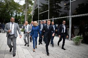 Emmanuel Macron And Brigitte Macron At The Polling Station - Le Touquet