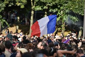 New Popular Front election night after the 2nd tour of legislative elections in Paris FA