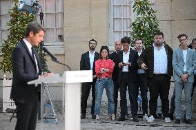 Gabriel Attal after results of the 2nd round legislative elections in Paris