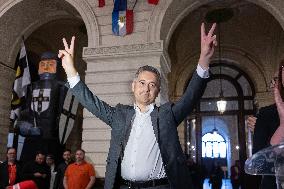 New elected MP Gerald Darmanin in Tourcoing