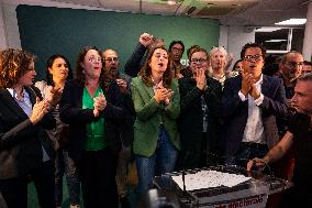 Election evening of the Ecologists after results of the 2nd round legislative elections in Paris