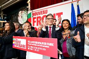 Election evening of Socialist Party after results of the 2nd round legislative elections in Paris