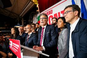 Election evening of Socialist Party after results of the 2nd round legislative elections in Paris