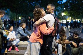 Place de la Republique Gathering during the Legislative Election Results - Paris