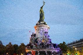 Place de la Republique Gathering during the Legislative Election Results - Paris