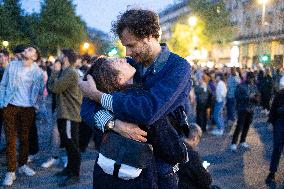 Place de la Republique Gathering during the Legislative Election Results - Paris