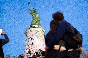 Place de la Republique Gathering during the Legislative Election Results - Paris