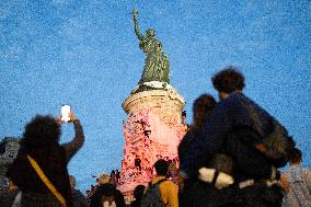 Place de la Republique Gathering during the Legislative Election Results - Paris