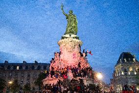 Place de la Republique Gathering during the Legislative Election Results - Paris