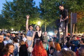 Place de la Republique Gathering during the Legislative Election Results - Paris