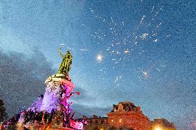 Place de la Republique Gathering during the Legislative Election Results - Paris