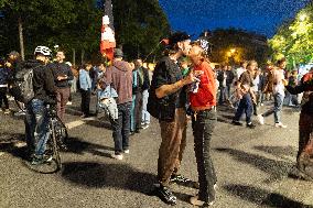 Place de la Republique Gathering during the Legislative Election Results - Paris